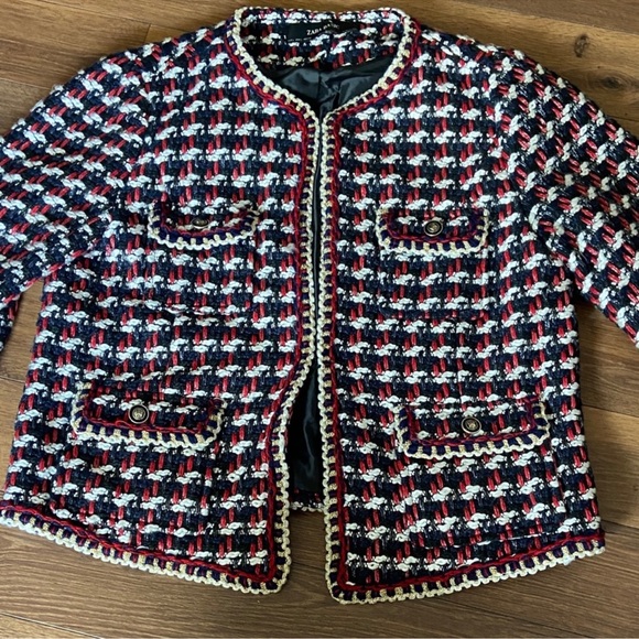 ZARA TWEED blazer jacket XL - Picture 4 of 6